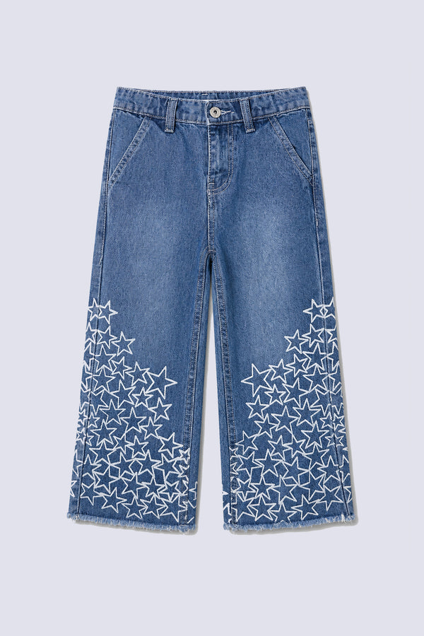 Girl's Starlight Wide-Leg Denim Pant