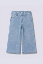 Girls' Bow Embroidered Denim