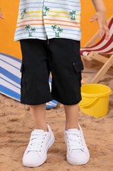 Boys Navy Cotton Jean Short