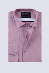 White & Maroon Stripe Men's Dress Shirt