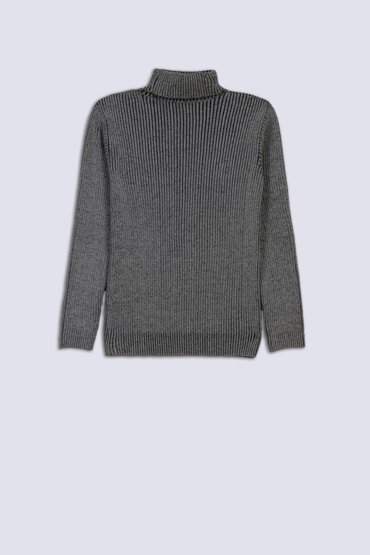 Grey Men's Mock Neck Sweater