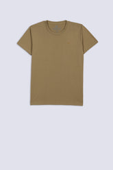 Light Khaki Men's Plain T-Shirt