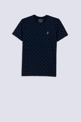 Navy Blue Printed Men's T-Shirt