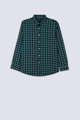 Sea Green Men's Checkered Shirt