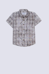 Leaves Print Boy's Casual Shirt