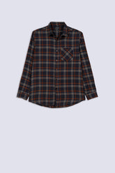 Navy Flannel Men's Check Shirt