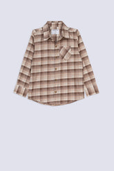 Boys' Signature Beige Plaid Shirt