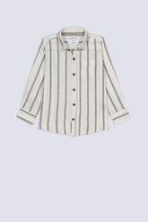 Signature White Boys' Stripe Shirt