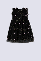 Noir Petal Tulle Dress