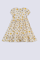 Off White Blossom Tiered Dress