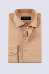 Classic Dark Beige Dobby Weave Shirt
