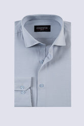 Classic Light Grey Dobby Weave Shirt