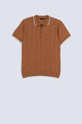 Textured Rib Zip Polo
