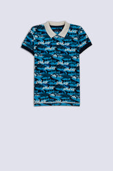 All Over Printed Boy's Polo Shirt