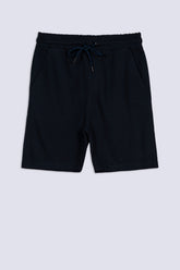 Navy Blue Men's Textured Shorts
