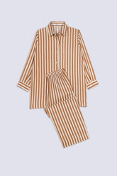 Brown & White Pinstripe Ladies Co-Ord