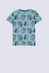 All Over Cartoon Print Boy's T-Shirt