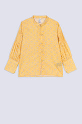 Pleat Pop Button-Up Girl's Top