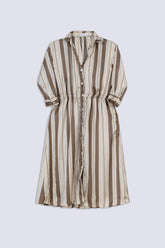 Taupe Vertical Stripe Dress