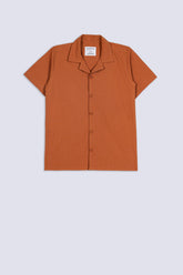 Boy's Textured Cuban Collar Shirt
