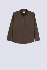Men's Caramel Brown Linen Button-Down Shirt