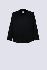 Men's Black Linen Button-Down Shirt