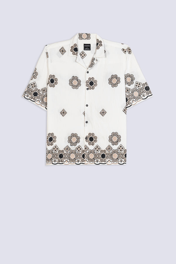 casual shirt, camp collar, Embroidered Camp Shirt