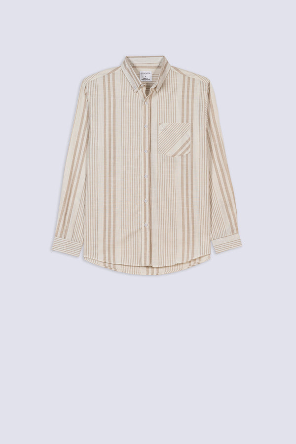 Men's Slub Stripe Casual Shirt