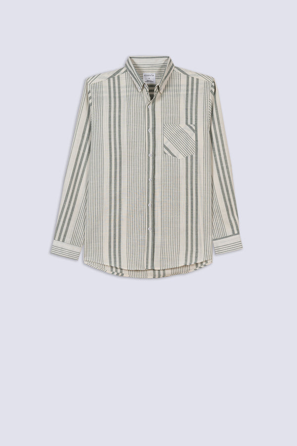 Men's Slub Stripe Casual Shirt