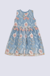 Girl's Pastel Garden Net Frock