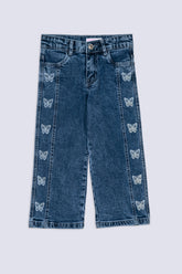 Butterfly Panel Wide Leg Jean