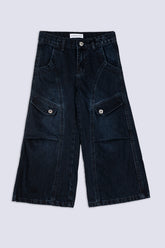 Girls' Wide-Leg Utility Denim