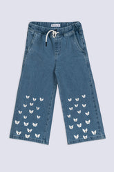 Girl's Butterfly Denim Culotte