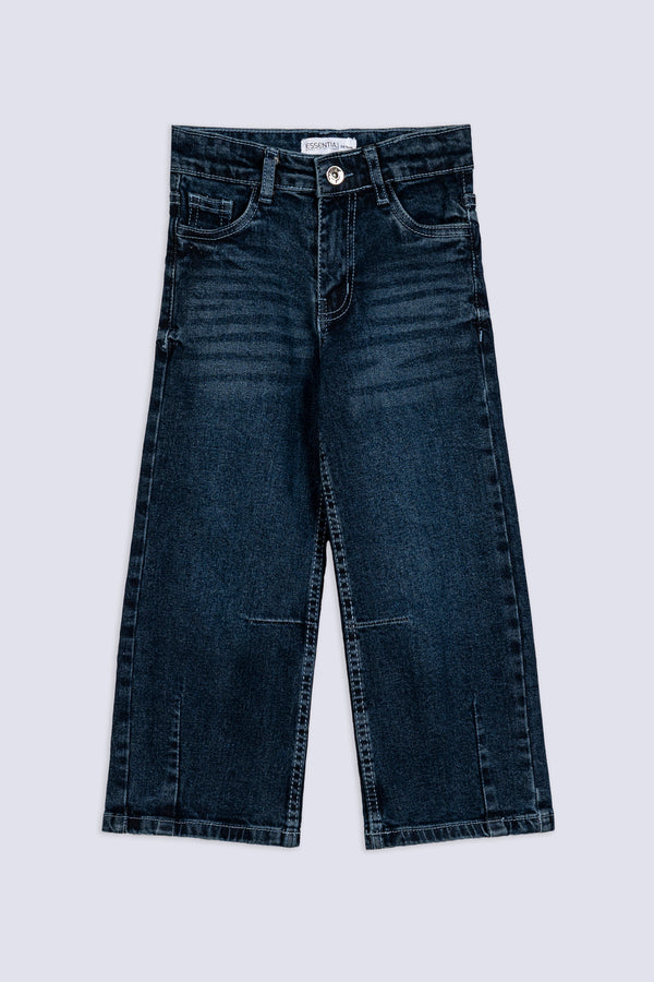 Kid's Dark Wash Wide-Leg Jean