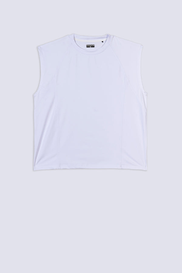 Men's White Boxy Muscle Tank