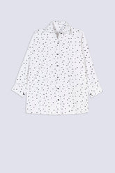 Ladies White Heart Pattern Shirt