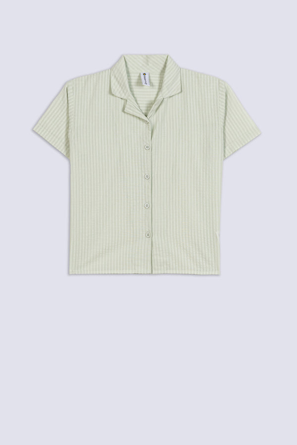 Girl's Woven Stripe Button-Down Shirt