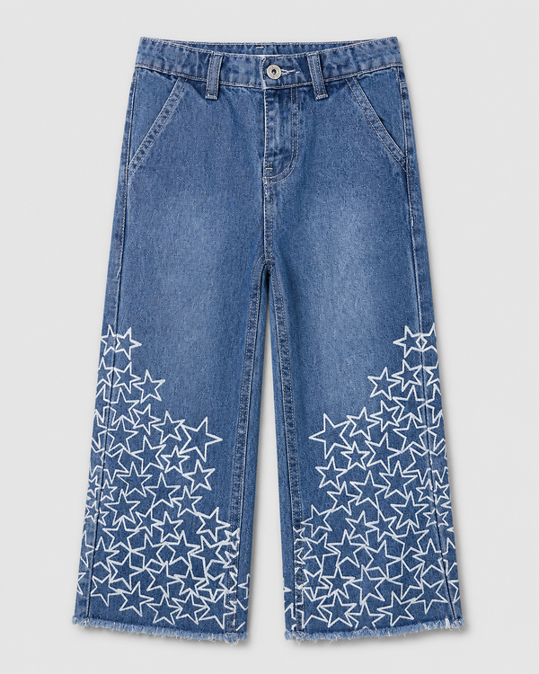 Girl's Starlight Wide-Leg Denim Pant