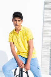 Men's Yellow Short Sleeve Polo Shirt