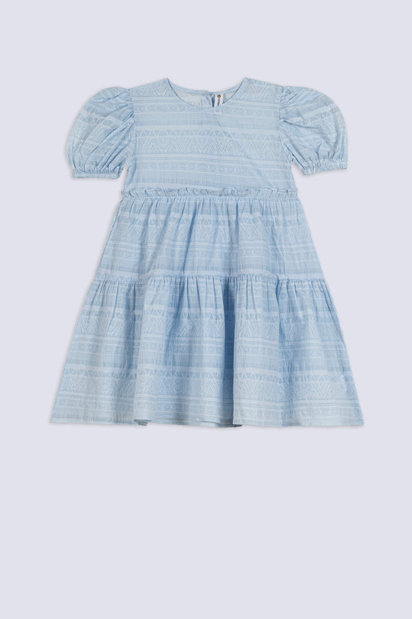 Girl's Aztec Texture Tiered Top