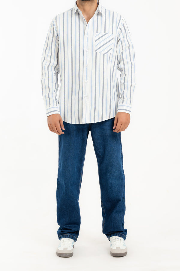 Casual, Men, Strips, front pocket, Full Sleeves