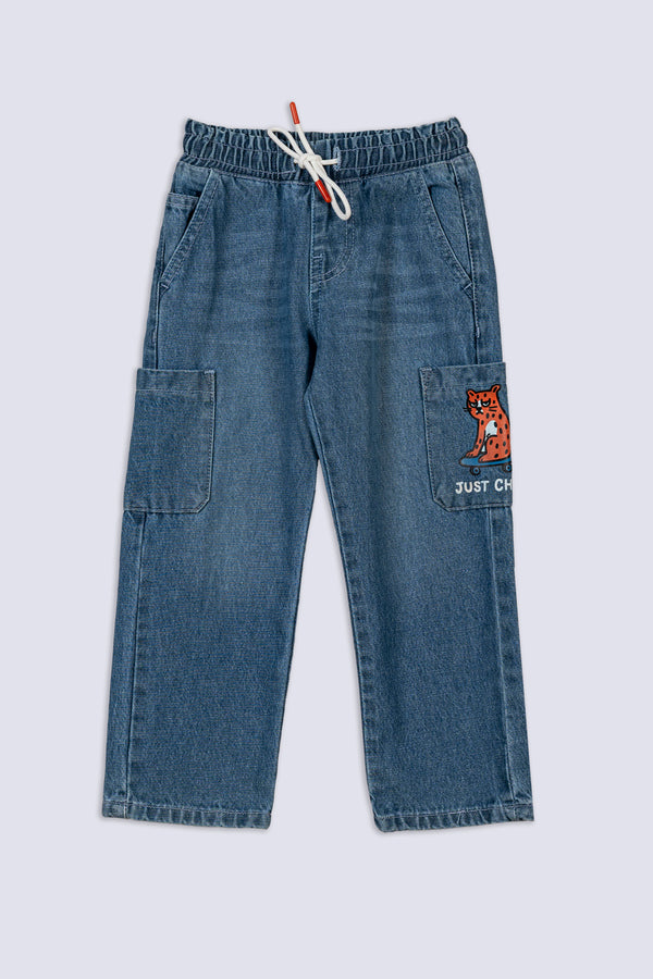 Boy's Pull On Cargo Jean