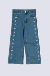 Love Heart Embroidered Jean