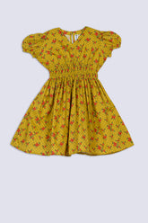 Mustard Petal Floral Girl's Top