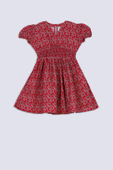 Scarlet Petal Puff Sleeve Girl's Top