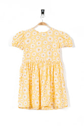 Yellow Floral Printed Girl's Frock