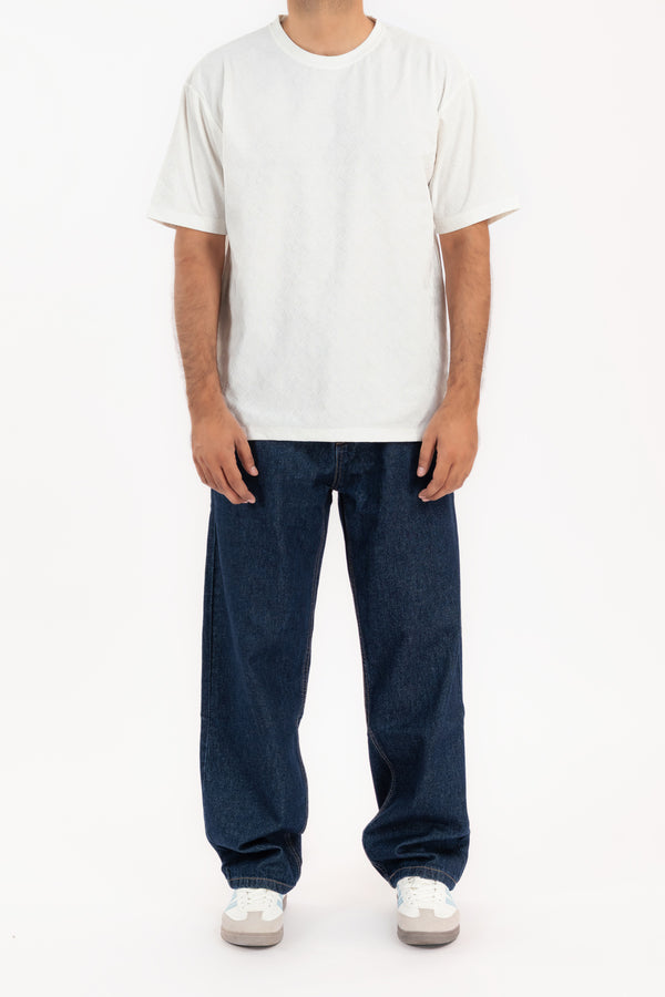 Men's Textured Monogram Oversized T-Shirt