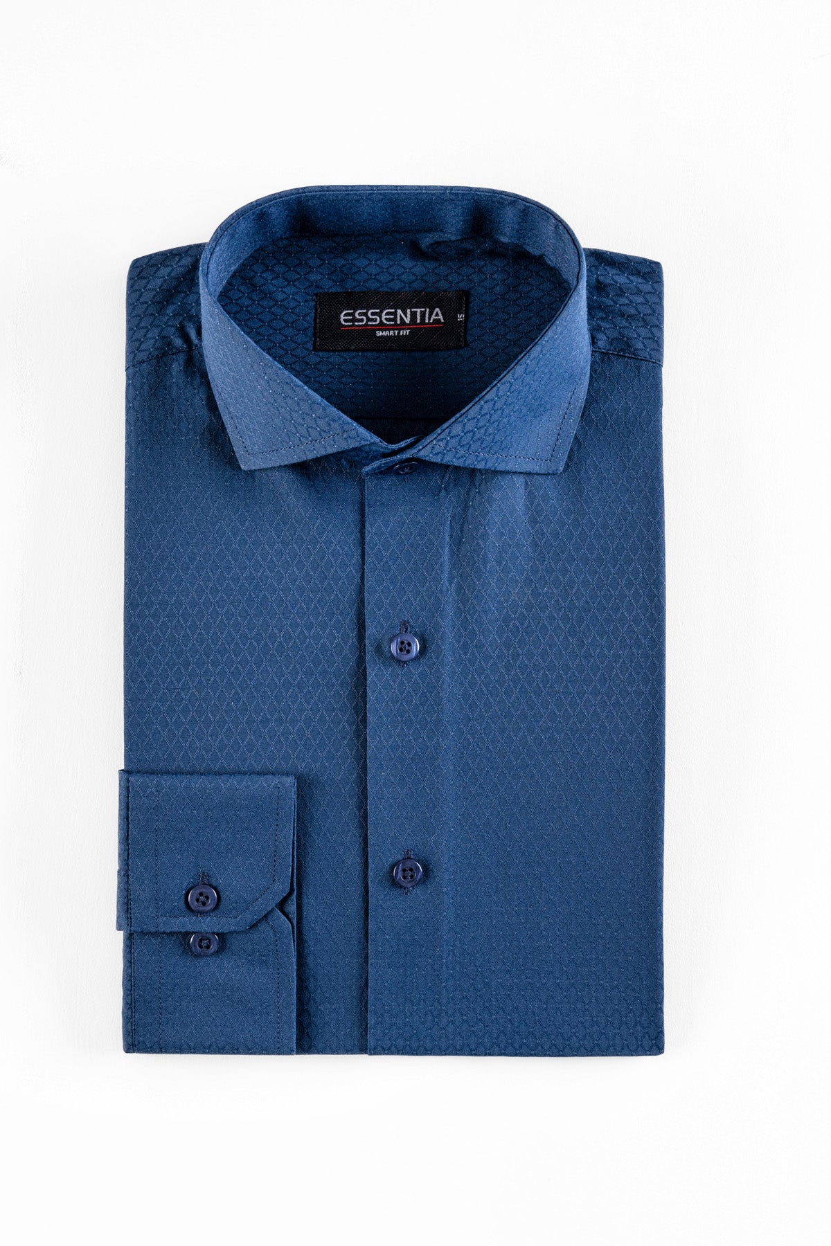 Men's Navy Blue Texture Dress Shirt ESSENTIA Men's Navy Blue Texture Dress Shirt ESSENTIA