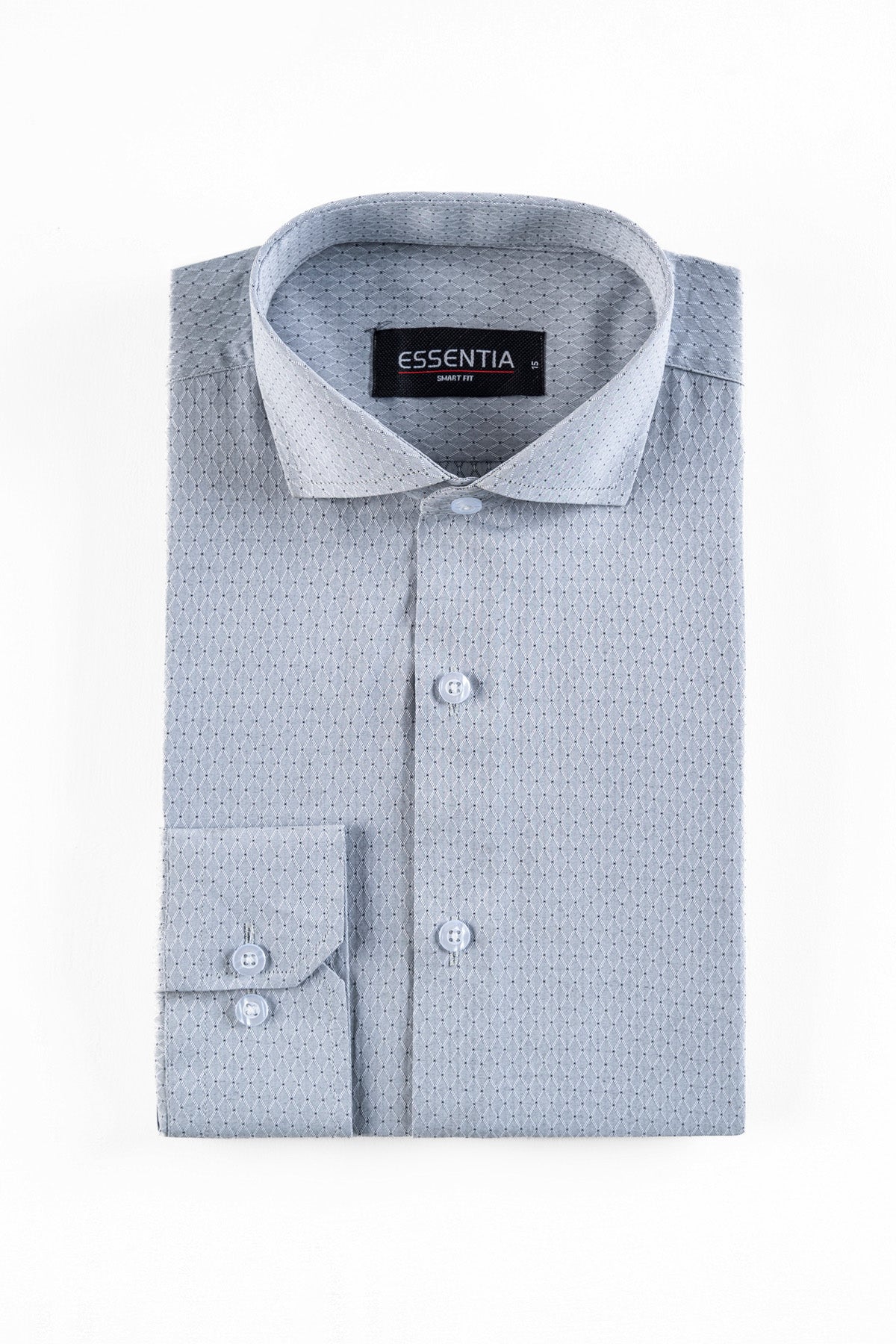 Men's Grey Texture Dress Shirt ESSENTIA Men's Grey Texture Dress Shirt ESSENTIA