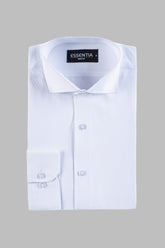 Men's White Texture Dress Shirt